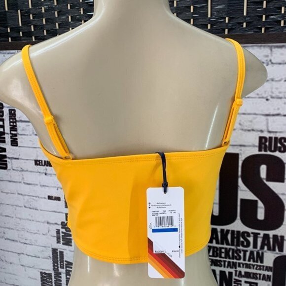 Ellesse XL Yellow Logo Double Layered Bra Top - Picture 3 of 6